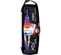 ERYI-- Coffret Origin 3 Pièces - Fabrication Française - Compas Scolaire + Bague Universelle + Étui-Mines - Avec Sécurité Protège Pointe Et Mine + Branches En Acier - Coloris Aléatoire
