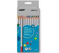 Eryi-Colorplus - Boîte Pliante Avec 12 Crayons De Couleur - Motifs De Couleurs Vives - En Bois De Tilleul Massif Avec Forme Triangulaire Ergonomique - Épaisseur De La Mine : 3,3 Mm - Crayon De Couleu