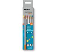 Eryi-Colorplus - Boîte Pliante Avec 6 Crayons De Couleur - Motifs De Couleurs Vives - En Bois De Tilleul Massif Avec Forme Triangulaire Ergonomique - Épaisseur De La Mine : 3,3 Mm - Crayon De Couleur