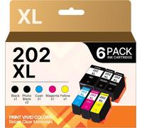 ERYI-Colroan 6-Pack 202Xl Haute Rendement Cartouches Compatibles Pour Epson 202 Xl Multipack Pour Epson Expression Premium Xp-6000 Xp-6005 Xp-6100 Xp-6105 (Xl Capacité)