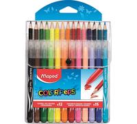 Eryi-- Combo Pack Coloriage Jungle Color`Peps - 15 Crayons De Couleur + 12 Feutres Lavables Et Résistants Au Séchage - Pointe Moyenne Bloquée - Couleurs Vives - Pochette Plastique Refermable