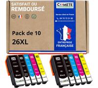 ERYI-Comete, Marque Française - 26Xl - 10 Cartouches D'Encre Compatibles Pour Epson 26 Xl Ours Polaire - Pour Epson Expression Xp-600 Xp-620 Xp-510 Xp-520 Xp-820 Xp-810 Xp-700 Xp-720 (4 Noir Et 6 Cou