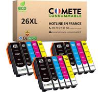 ERYI-Comete, Marque Française - 26Xl - 15 Cartouches D'Encre Compatibles Pour Epson 26 Xl Ours Polaire - Pour Epson Expression Xp-600 Xp-620 Xp-510 Xp-520 Xp-820 Xp-810 Xp-700 Xp-720 (6 Noir Et 9 Cou
