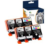 ERYI-® Compatible Epson 266 267 T2661 T2670 Cartouches D'Encre Replacement For Pson Workforce Wf-100W Imprimante (6X(4 Noir,2 Tri-Couleur))