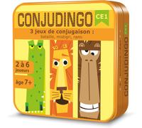 Eryi-- Conjudingo Ce1 - Jeu De Société Éducatif Dès 7 Ans - 3 Jeux De Conjugaison : Bataille, Mistigri, Rami - Consolider Les Acquis En Conjugaison - 2 À 6 Joueurs - 15 Min - Version Française