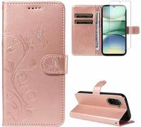 Eryi-Coque Compatible Avec Xiaomi Redmi A5 4g Eu Version (Pas Pour Global Version) Et 1 Pièce Protection Écran En Verre Trempé, Housse Premium En Cuir Pu, Support Et Flip Fonction Étui - Or Rose