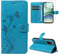 Eryi-Coque Compatible Avec Xiaomi Redmi A5 4g Eu Version (Pas Pour Global Version) Et 1 Pièce Protection Écran En Verre Trempé, Housse Premium En Cuir Pu, Support Et Flip Fonction Étui - Bleu