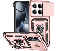 Eryi-Coque Magnétique Pour Xiaomi 14t Pro 5g Étui Avec Anneau And Couvercle D'objectif, Housse Antichoc Compatible Avec Support Voiture. Or Rose