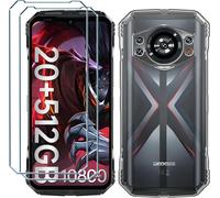 Eryi-Coque Pour Doogee S118 Cover + 2 X Film De Verre Trempé Protection Écran, Transparent Anti-Vibration Et Glisse Silicone Bumper Tpu Souple Etui Housse Case (6.58"")