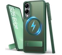 Eryi-Coque Pour Samsung Galaxy S25 Edge, Protection De Qualité Militaire Contre Les Chutes, Compatible Avec Magsafe Et Support Intégré, Mate, Translucide, Robuste, Pour S25 Edge 2025, Vert