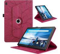 Eryi-Coque Pour Tablette Lenovo Tab M10 10.1"" 2019 (Tb-X505f/Tb-X605f) Tablette Coque Étuis Pu Cuir 360°Rotatif Multi-Angle Stand Flip Housse Cover Lenovo Tab M10 Hd 1st Gen,Rouge Arbres