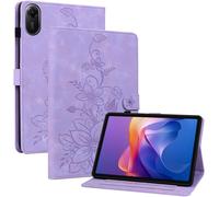 Eryi-Coque Pour Xiaomi Redmi Pad 2 2025 Modèle 25040rp0ag 11 Pouces, Multi-Angles De Visualisation Housse De Protection En Similicuir Avec Porte-Carte Couverture Motif Lys, Pourpre