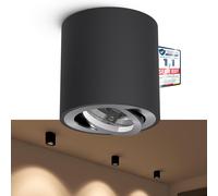 ERYI-Cori Lampe De Montage Ronde Orientable En Noir Et Brossé \U2013 Spot De Montage Adapté Aux Modules Gu10 Et Led