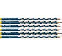 Eryi-Crayon Graphite Gaucher - Easygraph S - Lot De 6 Crayons Ergonomiques Fins Hb (Bleu Ardoise)