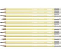 Eryi-Crayon Graphite Swano Pastel- Lot De 10 Crayons De Papier- Jaune Pastel