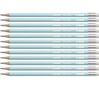 Eryi-Crayon Papier Swano Pastel- Lot X 10 Crayons Graphite Hb - Bleu Pastel