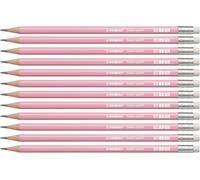 Eryi-Crayon Papier Swano Pastel- Lot X 12 Crayons Graphite Hb - Rose Pastel