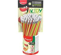 Eryi-- Crayons À Papier D`Apprentissage Surface Anti-Dérapante - Corps Texturé Pour Faciliter La Préhension - Avec Gomme Blanche - Pot De 72 Crayons-Gris
