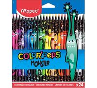 Eryi-- Crayons De Couleur Color¿Peps Monster - 24 Unités - Pour Coloriage Et Dessin - Couleurs Vives, Mine Résistante, Ergonomie Parfaite