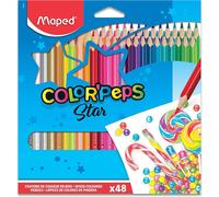 Eryi-- Crayons De Couleur Color'peps Classic - 48 Couleurs Vives - Crayon De Coloriage Triangulaire Ergonomique - Pochette Carton De 48 Crayons En Bois Certifiés Fsc