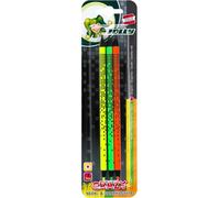 Eryi-Crazy Neon Lot De 3 Crayons Graphite Hb Et Mines Fluo Dans Un Seul Stylo Pour Écrire, Marquer, Souligner, Design Néon, Couleurs Vives Pour L'école, La Créativité, Les Croquis