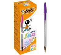 Eryi-Cristal Fun Stylos-Bille Pointe Large (1,6 Mm) - Écriture Large Et Intense - Couleurs Assorties, Boîte De 20