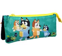 Eryi-Cypbrands Trousse À Crayons Triple 22 Cm Avec Fermeture Éclair 3 Compartiments Pour Garçons Et Filles, Fournitures Scolaires, Trousse À Crayons Pour Enfants, Trousse Triple Bluey 22 Cm, École