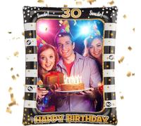 Eryi-Decoration Anniversaire 30 Ans, Accessoires Photobooth Anniversaire 30 Ans,Pour Femme Et Homme Décoration De Fête D'anniversaire,Or Noir Props Accessoires De Selfie Décoration