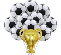 ERYI-Décorations De Fête De Football, Grand Trophée Et 10 Ballons En Aluminium Football, Fournitures De Fête De Football Pour Jeux Mondiaux, Sports, Thème Anniversaire D'Enfant