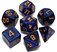 Eryi-Dés Dnd - Lot De 7 Dés Polyédriques Pour Donjons Et Dragons - Avec Sac De Rangement - Bleu Foncé Et Noir