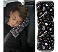 ERYI-Dino Oreiller De Voiture Pour Enfants - Lavable En Machine - Doudou Doux - Oreiller De Ceinture De Voiture De Haute Qualité, Housse De Ceinture (Squelette De Dino)