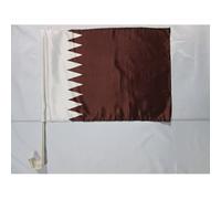 Eryi-- Drapeau Qatar Pour Décoration Voiture Avec Attaches En Pvc Et Système D'accroche - Car Flag Qatarien - 100% Polyester - 50[1442]