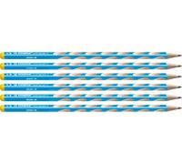 Eryi-Easygraph S - Crayon Graphite Ergonomique - Lot X 6 Crayons Papier - Hb - Bleu - Gaucher