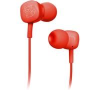 ERYI-Écouteurs Avec Câble Jack Universel 3,5 Mm, Microphone Intégré, Boutons Réponse/Fin, Étui En Forme De Pot De Confiture 100% Recyclable Et Réutilisable, Rouge Clair