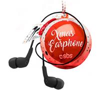 ERYI-Écouteurs Filaires Avec Câble Jack Universel 3,5 Mm Et Bouton Répondre/Fin D'Appel, Dans Un Étui Boule De Noël