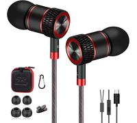 ERYI-Écouteurs Haute Qualité Audio, Usb Type C, Écouteurs Intra-Auriculaire Filaire,Ecouteur Avec Micro Et Réduction Du Bruit,Oreillette Avec Son Surround Jack Noir Et Rouge