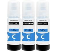 ERYI-Encre Compatible Avec Epson 104 Cyan Pour Et-2710 Et-2711 Et-2712 Et-2714 Et-2715 Et-2720 Et-2721 Et-2726 Et-2810 Et-2815 Et-2820 Et-2821 Et-2825 Et-2826 Et-4700 Et-4800 (3 X 70Ml)