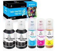ERYI-Et-104 Pour Cartouche Epson 104 103 102 Et Encre Epson 104,Pour Et-2710 2711 2712 2714 2715 2720 2721 2726 2810 2815 2820 2821 2825 2826 4700 4800 Imprimante (5 Paquets)