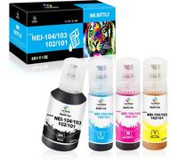 ERYI-Et-104 Pour Cartouche Epson 104 103 102 Et Encre Epson 104,Pour Et-2710 2711 2712 2714 2715 2720 2721 2726 2810 2815 2820 2821 2825 2826 4700 4800 Imprimante (4 Paquets)