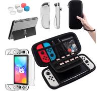 Eryi-® Étui Compatible Avec Nintendo Switch Oled Modèle 2021, Nintendo Switch Bundle Avec Étui, Film De Protection, Coque Transparente Pour Nintendo Switch Oled, Étui Pour Poignée Joy-Con