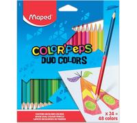 Eryi-Etui De 24 Crayons De Couleur Color'peps Duo Colors, Double Mine, Couleurs Assorties (24)