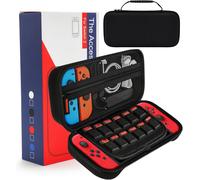 Eryi-Étui De Protection Compatible Avec Nintendo Switch 2, Coque Avec Sangle De Poignet, Boîte De Grille Pour Stocker 12 Emplacementspour Cartes De Jeu Console Et Accessoires - Noir