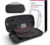 Eryi-Étui De Transport Grande Capacité Pour Nintendo Switch 2 (2025), Pochette De Voyage Ultra-Mince En Eva Premium Avec 24 Cartouches De Jeu, Protège-Écran, Sac De Rangement Pour Accessoires, Noir