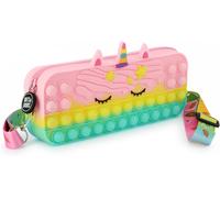Eryi-Étui En Silicone Pop It Licorne Bubbles Bits And Bobs 20 X 8 X 3,8 Cm Toucher Doux Et Flexible Sangle Bandoulière Réglable Pour Enfants 1 Compartiment, Fuchsia, Rose, Jaune Et