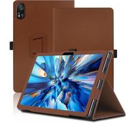 Eryi-Étui Pour Blackview Mega 8 13 Pouces, Blackview Mega 8 Coque Tablette, Housse De Protection Avec Support Pliable, Porte-Crayon Et Dragonne, Protection Totale. (Marron)