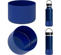 Eryi-Étui Pour Bouteille D'eau Compatible Avec Hydro Flask À Bouche Standard 12 Oz/16 Oz/16 Oz/18 Oz/20 Oz/21 Oz/24 Oz,Lot De 2 Bouchons De Fond De Bouteille En Silicone (Cobalt)