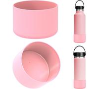 Eryi-Étui Pour Bouteille D'eau Compatible Avec Hydro Flask À Bouche Standard 12 Oz/16 Oz/16 Oz/18 Oz/20 Oz/21 Oz/24 Oz,Lot De 2 Bouchons De Fond De Bouteille En Silicone (Rose Clair)