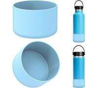 Eryi-Étui Pour Bouteille D'eau Compatible Avec Hydro Flask À Bouche Standard 12 Oz/16 Oz/16 Oz/18 Oz/20 Oz/21 Oz/24 Oz,Lot De 2 Bouchons De Fond De Bouteille En Silicone (Bleu Ciel)