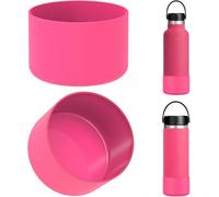 Eryi-Étui Pour Bouteille D'eau Compatible Avec Hydro Flask À Bouche Standard 12 Oz/16 Oz/16 Oz/18 Oz/20 Oz/21 Oz/24 Oz,Lot De 2 Bouchons De Fond De Bouteille En Silicone (Rose)