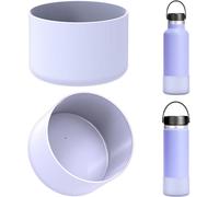 Eryi-Étui Pour Bouteille D'eau Compatible Avec Hydro Flask À Bouche Standard 12 Oz/16 Oz/16 Oz/18 Oz/20 Oz/21 Oz/24 Oz,Lot De 2 Bouchons De Fond De Bouteille En Silicone (Brouillard)
